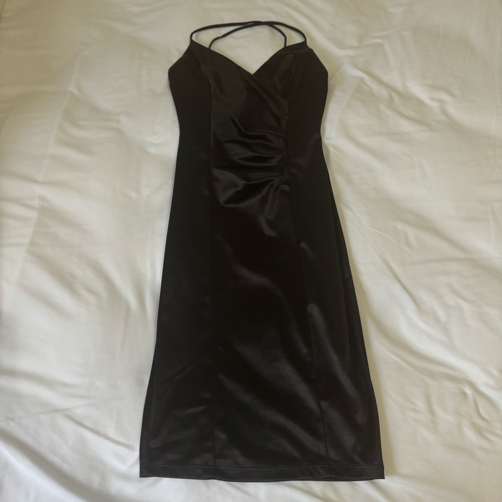 Windsor Black Satin Dress